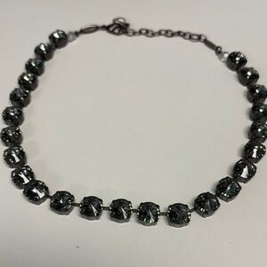 Sabika Black and Silver Crystal Necklace